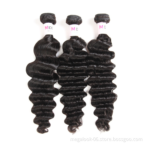 MEGALOOK 10a Mohawk Remy Tropical Natural Virgin Russian Deep Exotic Curly Hair Products